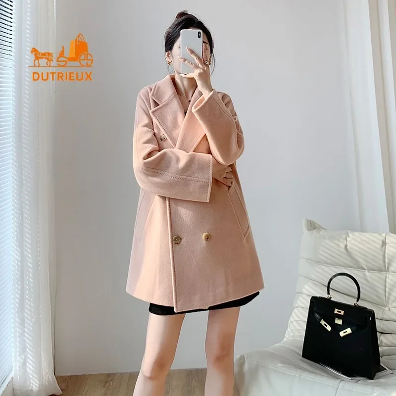 High-end Max Women Short Coat, Luxury Double-faced Cashmere Wool Women Coat Jacket, New Winter Warm Suit Collar Jacket for Women