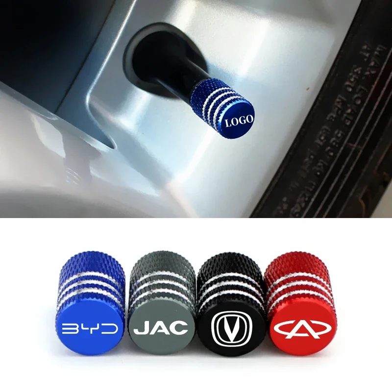 4pcs Car Tire Valve Stem Caps Airtight Covers for Chrysler Voyager Delta Grand 200c 300c Pacifica Sebring Cruiser Accessories