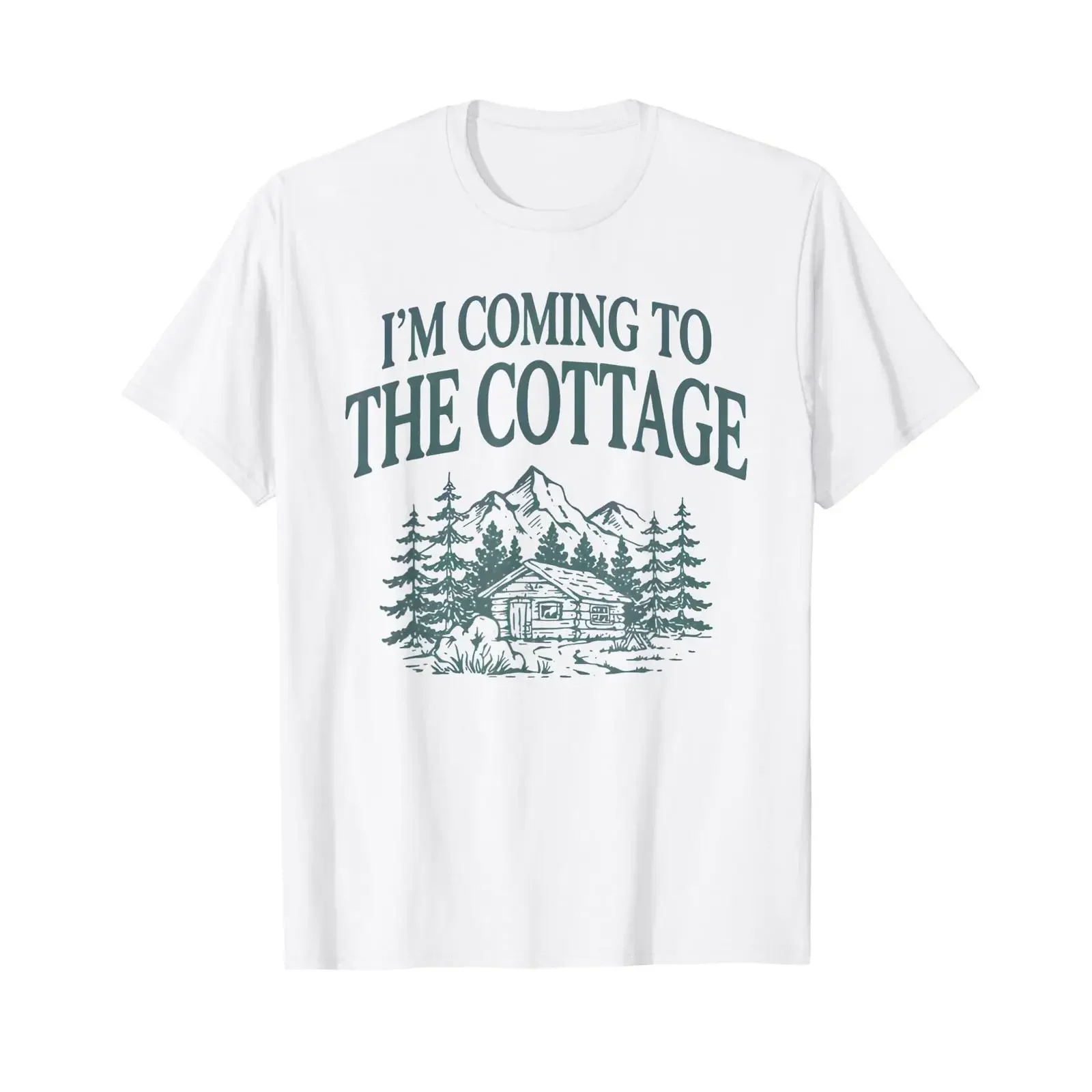 I'm Coming to The Cottage Rustic Hut Mountains Outdoor T Shirt vintage Washed Slightly Unisex streetwear Stylish Breathable