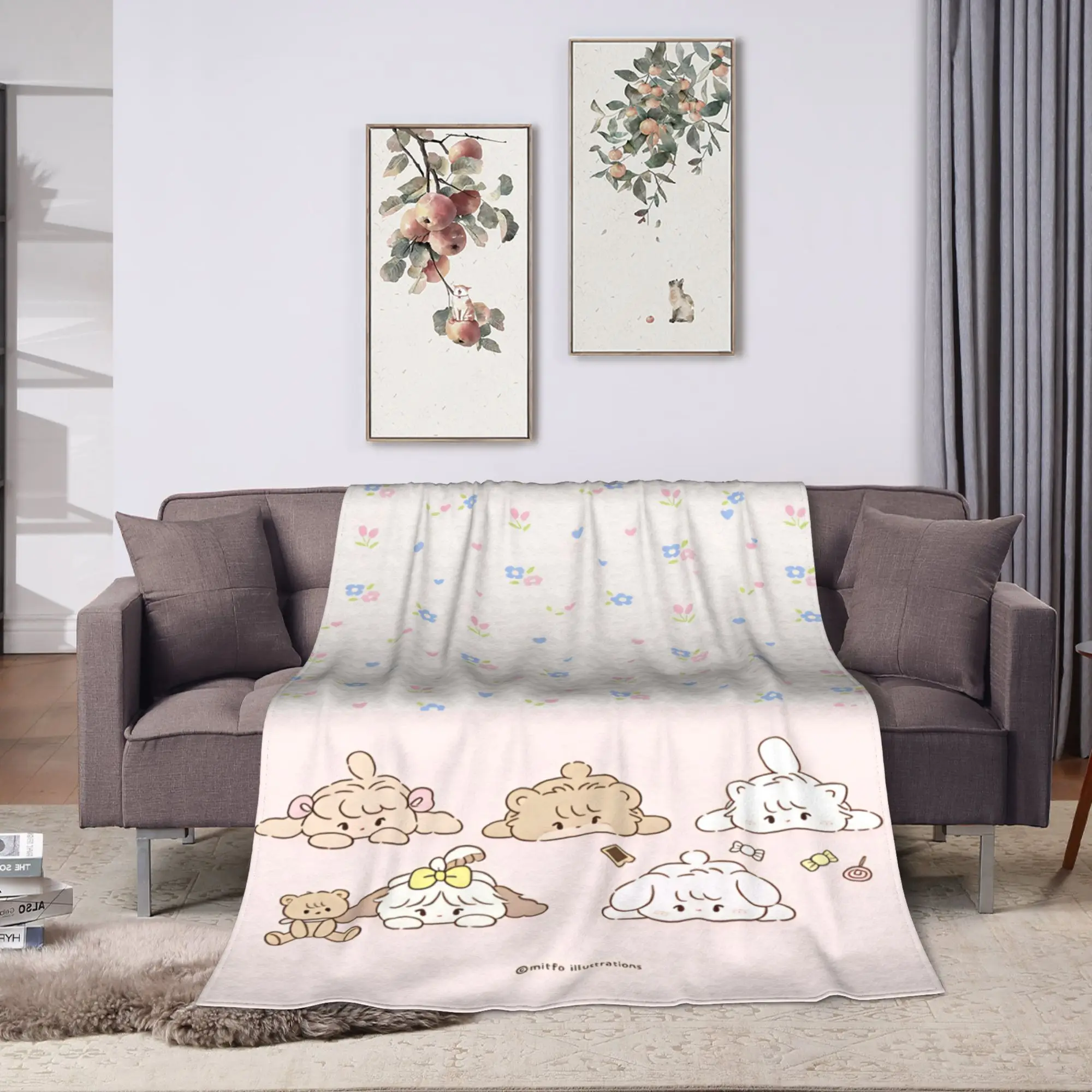 Soft Blankets Travel Office Mikkos Mousses Throw Blanket  Flannel Bedspread For Outdoor Funny Sofa Bed Cover