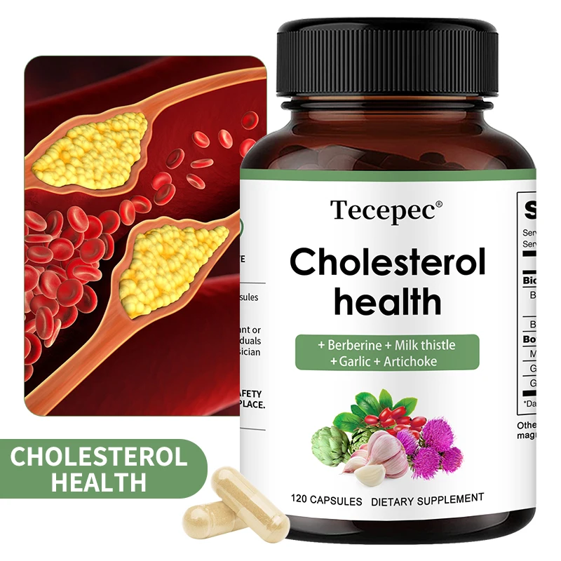 Cholesterol Support Capsules, Heart & Circulation Supplement, Boost Lipid Metabolism, Antioxidant, Digestive & Immune Support