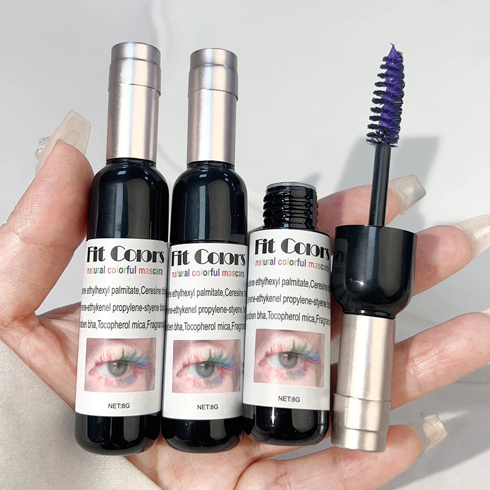 Mascara longue durée pour document naturel, cils sans bavures, séchage rapide, volume amélioré, maquillage des yeux, bleu, blanc, vert, rose, noir, curling