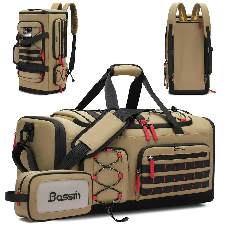 

Спортивная сумка для мужчин и женщин, дорожная спортивная спортивная сумка 45 л, спортивный спортивный рюкзак Weekender, ночной рюкзак с отделением для обуви цвета хаки