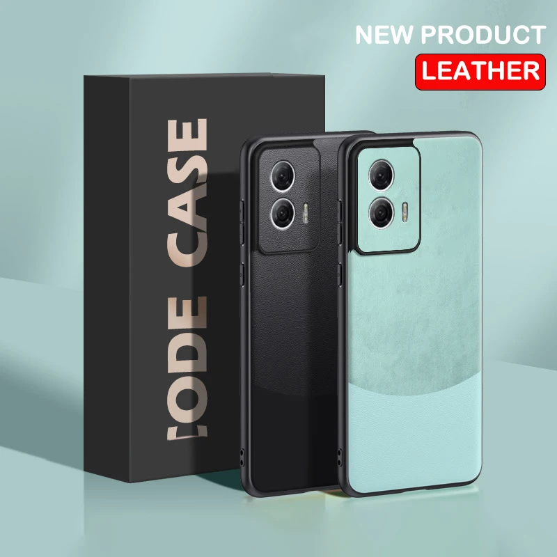 Leather Case for Motorola Moto G85 Splicing Pattern Full Camera Silicone Protection Hard Matte Phone Cover MotorolaG85 XT2427-3