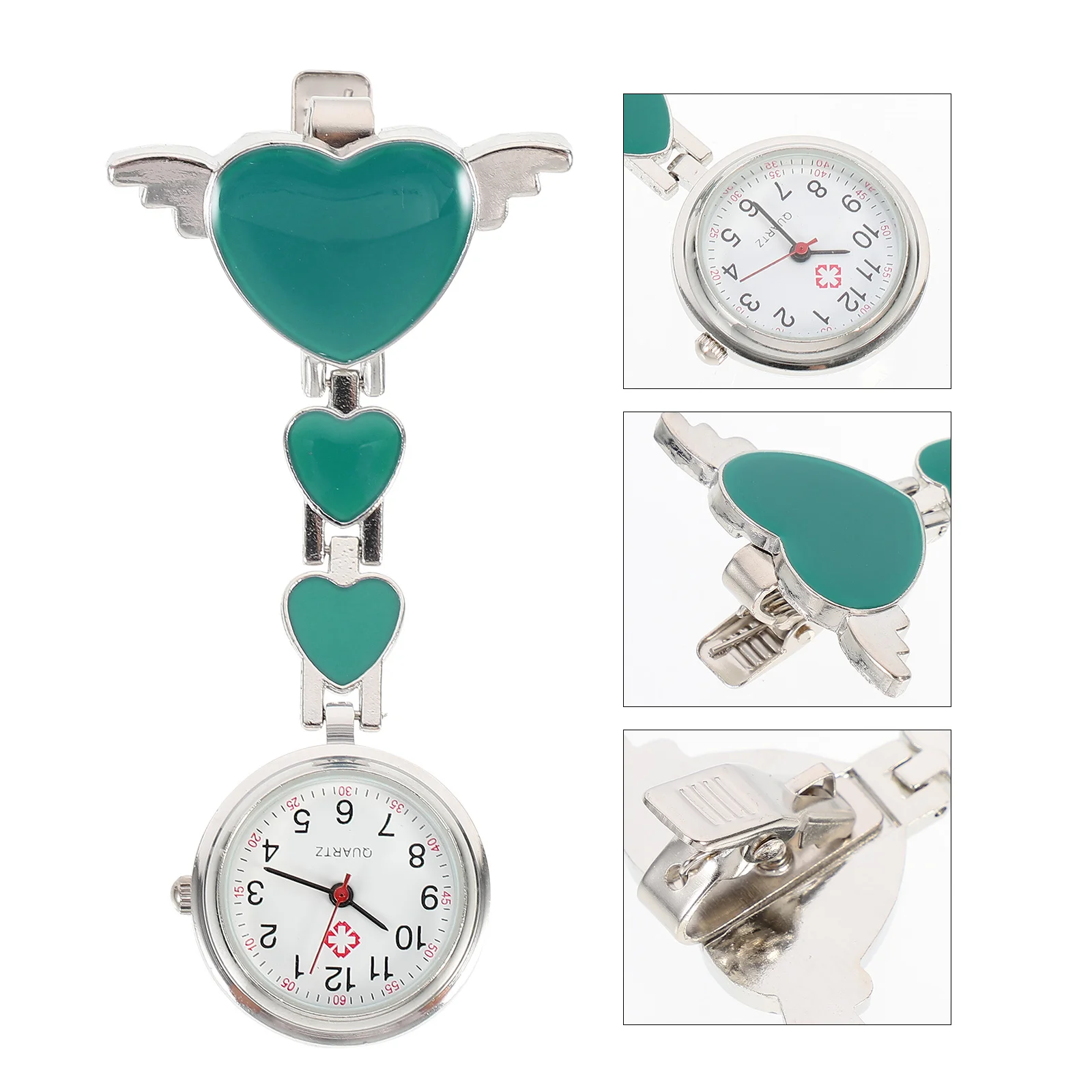 ساعة جيب كوارتز للممرضات، ساعة فوب معلقة أنيقة، قرص كبير للمحترفين الطبيين والممرضات والطلاب والممرضات للنساء