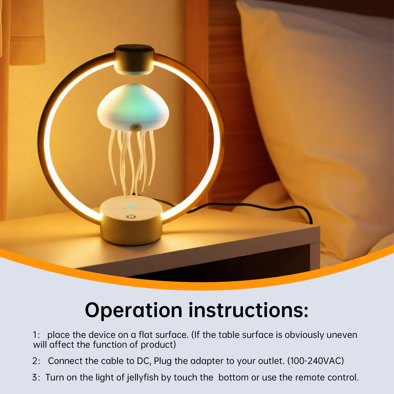 Lámpara de medusas Maglev, luz ambiental, luz nocturna, tentáculos de natación, gradiente colorido, dormitorio, sala de estar, estudio, luz de ambiente