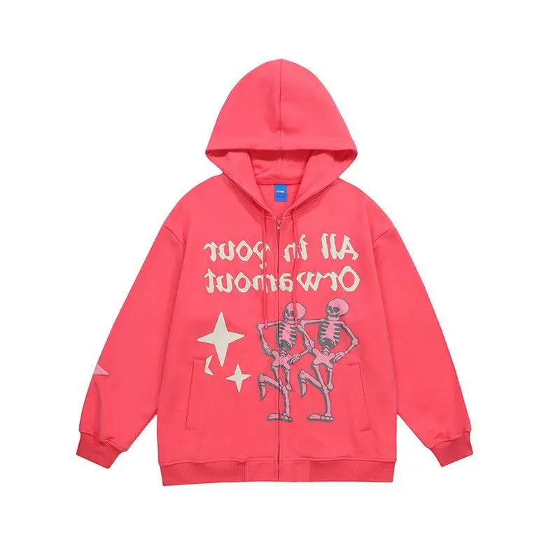 Baggy Pink Clothing Text Letter Printing Graphic Black Loose Woman  Off White Hooded Women's Sweatshirt Hoodies Emo Casual Trend