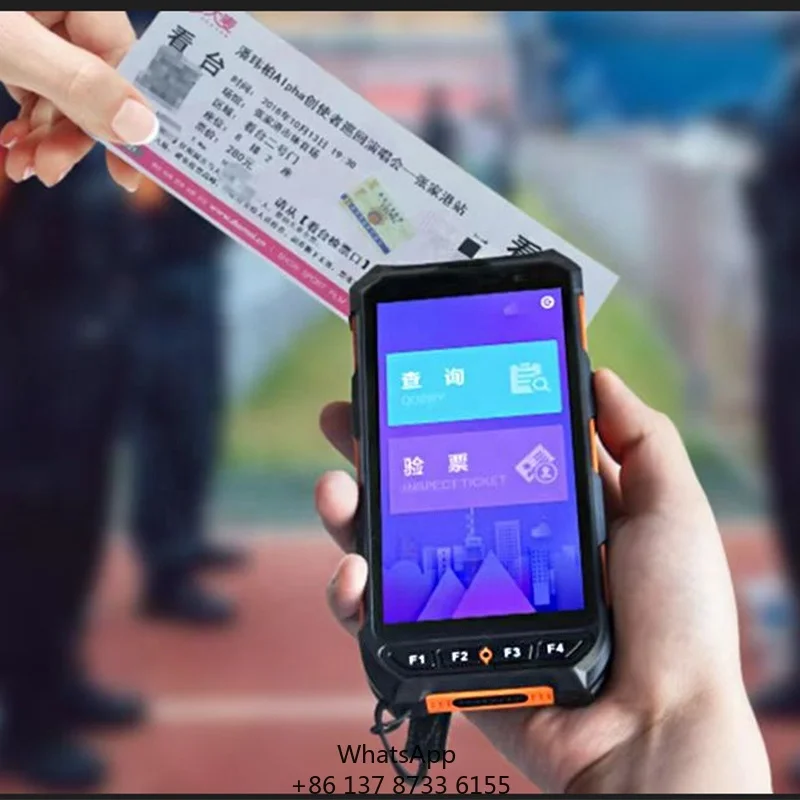 

Handheld Wireless Android 13 RFID Reader Barcode QR Code Laser Scanner 5.5" Handheld PDA For Event Ticketing Cashless Solutions