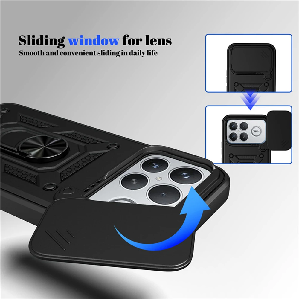 Case for Xiaomi 17/17Pro/17ProMax Military Grade Magnetic Kickstand Lens Protection Shockproof Anti-Scratch TPU Full Cover