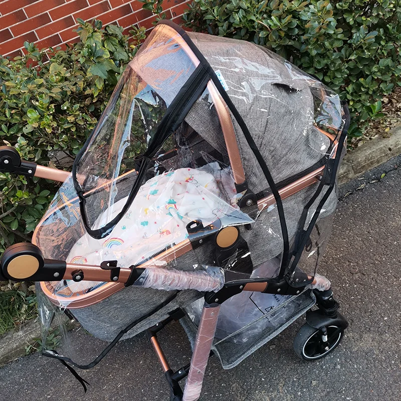 Stroller Rain Cover Windproof Universal Baby Pram Weather Shield Waterproof Splash Guard All Terrain Easy Fit 0-3 Years