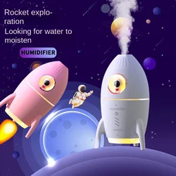 Air Humidifier Portable Spaceman Rocket 350ml  Desk Quiet USB Indoor Bedside Night Light for Living Room Home Bedroom Dorm