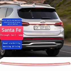 Car LED Bumper Lights For Hyundai Santa Fe 2021 2022 2023 Taillights Rear Fog Lamp Brake Light 12V Reflector Reverse Lamps