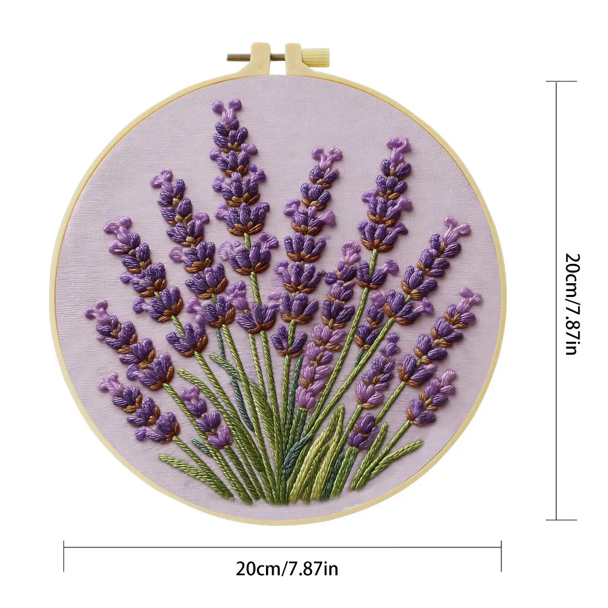 1 Stück 20X20CM/15X15CM 7,87/6,3 Zoll Lavendel-Stickerei-Starter-Kit DIY-Kit DIY-Stickerei-Set Handarbeiten Nähkunst – Detail 4