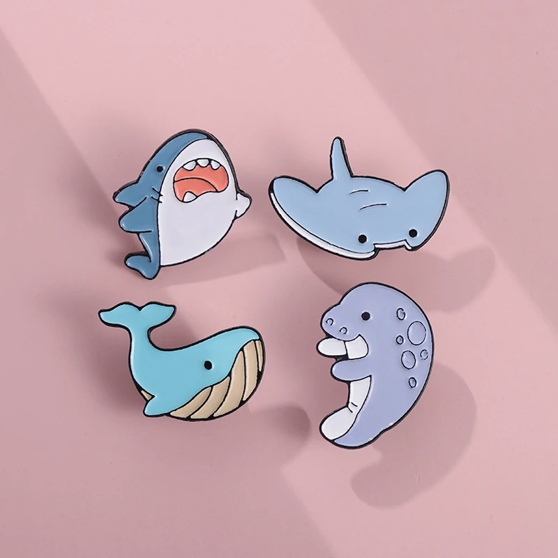 Whale Shark Cat Octopus Enamel Pin Women Accessories Gifts for Children Wholesale Badges Animal Hats Backpacks Custom Brooches