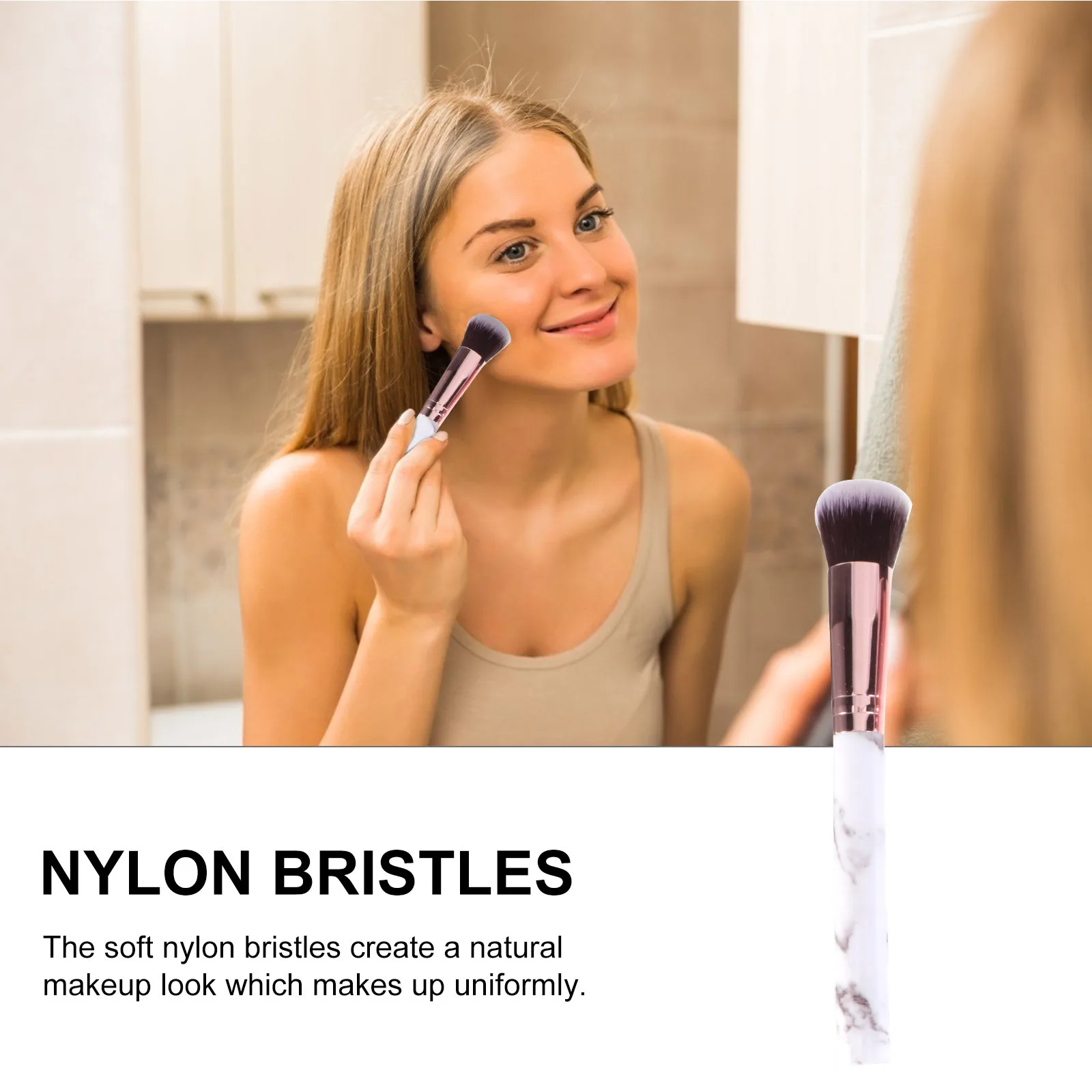 

15Pcs Marble Pattern Brush Set High Quality Plastic Handle Natural Finish Makeup Tools for Lady Gift and Everyday