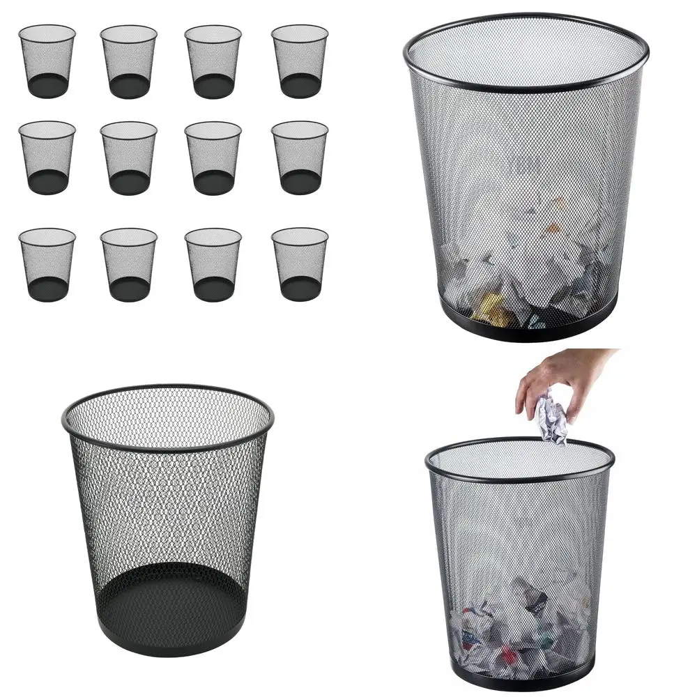 

Набор сетчатых мусорных баков для дома и офиса — металлическая круглая форма, 4,75 галлона, 12 шт., подходит для рабочих мест