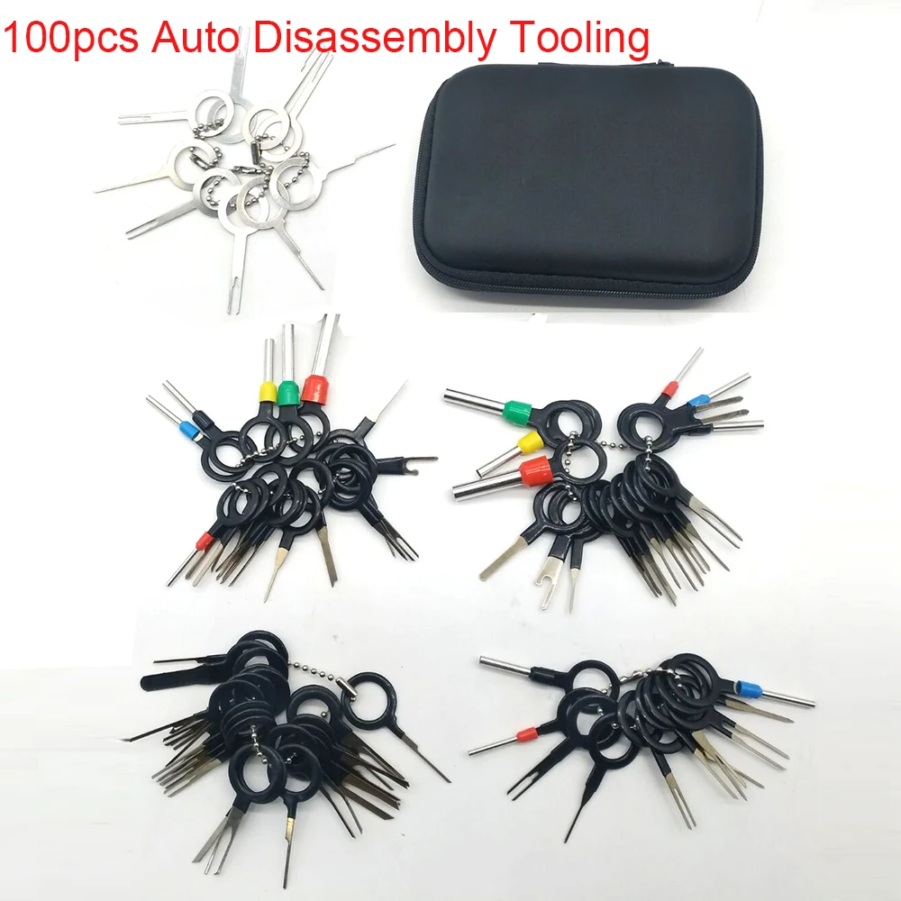 

100PCS Car Terminal Removal Tool Electrical Wiring Crimp Connector Pin Extractor Kit Auto Repair Tools