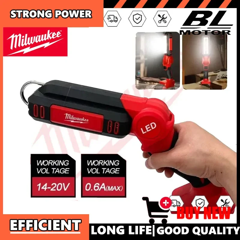 

Светодиодный рабочий фонарь Milwaukee, сверхъяркий, с креплением на угол 90 градусов, на литиевой батарее, прожектор, для наружного освещения, кемпинга