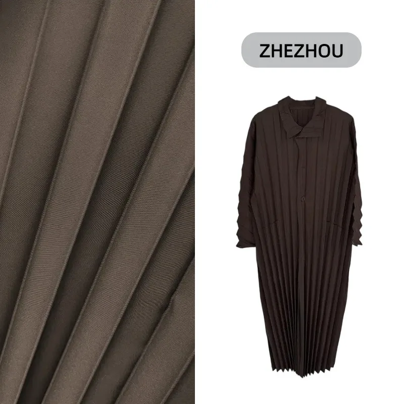 

Miyake Pleated Trench Coat 2025 Fall Light Trench Coat Pleated Loose Jacket Long Temperament Versatile Commuting Miyake Coat