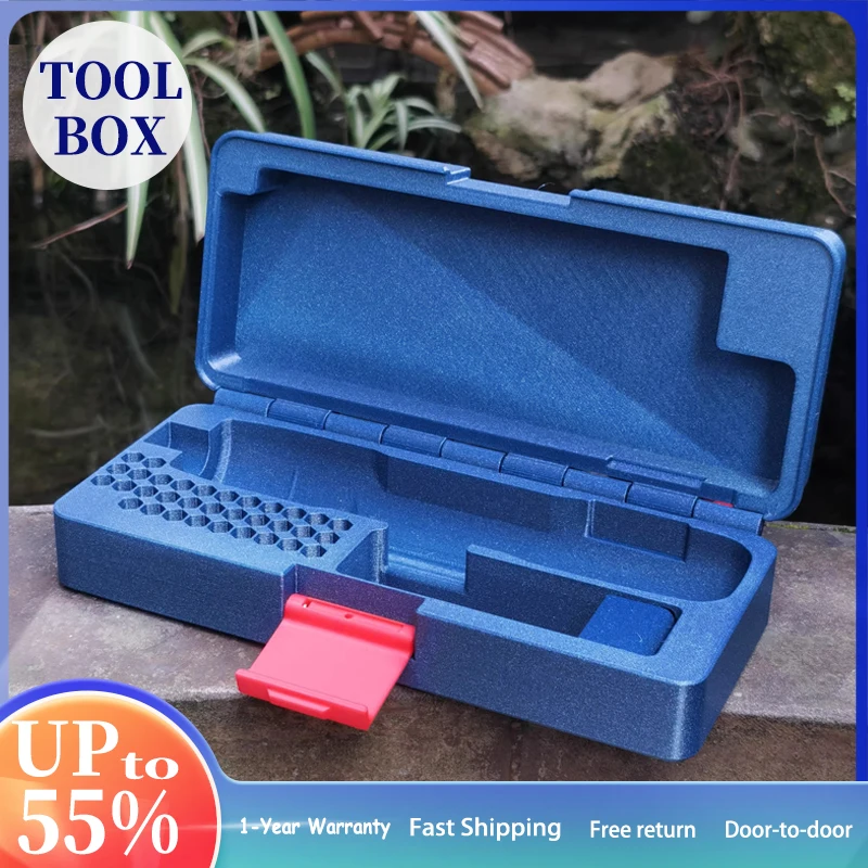 Screwdriver Tool Box Screw Bits Storage Case 220mmX70mmX50mm Magnetic Screwdriver Head Slot Large Capacity Screw Bits Toolbox