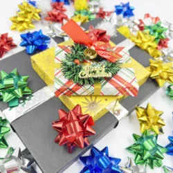 60PCS Metallic Small Gift Bows 5cm for Present Holiday Christmas Birthday Party Decoration Basket Wrapping