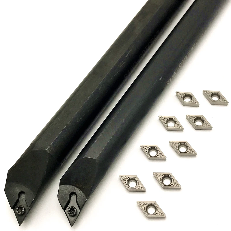1 pçs S08K-SDXCR07 S10K-SDXCR07 S12M-SDXCR07 S16Q-SDXCR07 torneamento externo ferramenta titular + 10 peças inserções de carboneto dcgt dcmt070204 h01