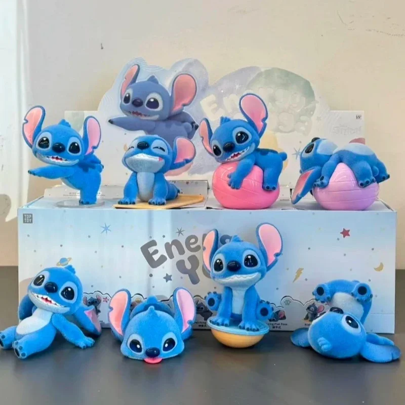 Stitch Energy Yoga Serie Scatola cieca Kawaii Anime Figura Stitch Doll Scatola misteriosa Ornamento da tavolo Simpatico modello di cartone animato Giocattolo Gril Regalo