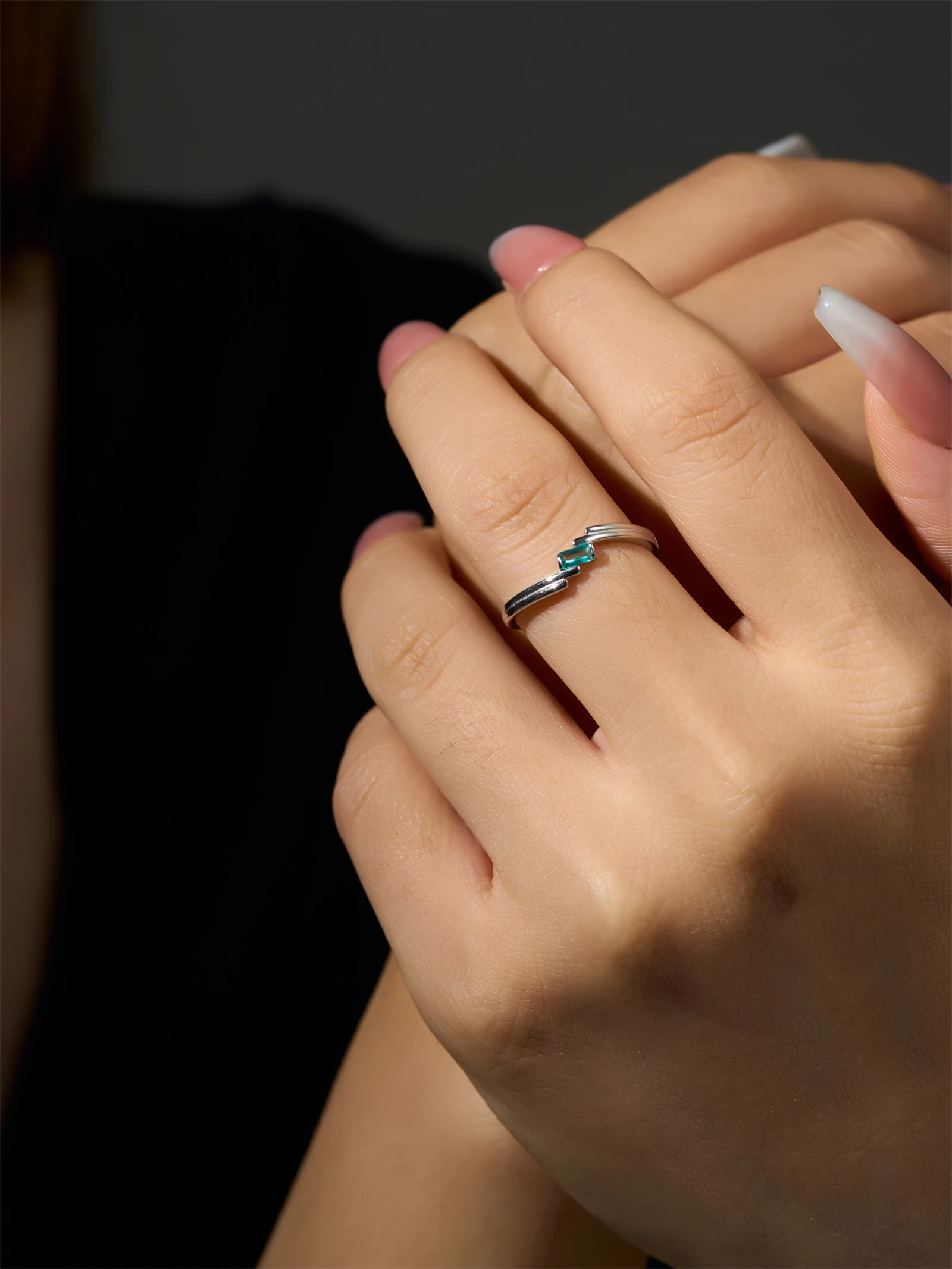 Ug LAOPA-Bague irrégulière en argent regardé 925 pour femme, bague cyan, bijoux fins de luxe, cadeaux de mariage, bijoux de fête des travailleurs, nouveau, 2024