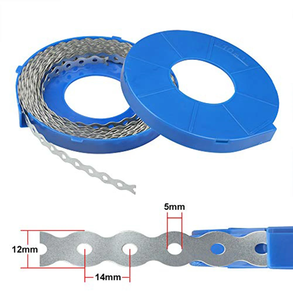 10M Multi-functional Cable Ties 12/17/26mm Metal Fixing Straps With Perforated Holes Connecting Stronger Fasteners