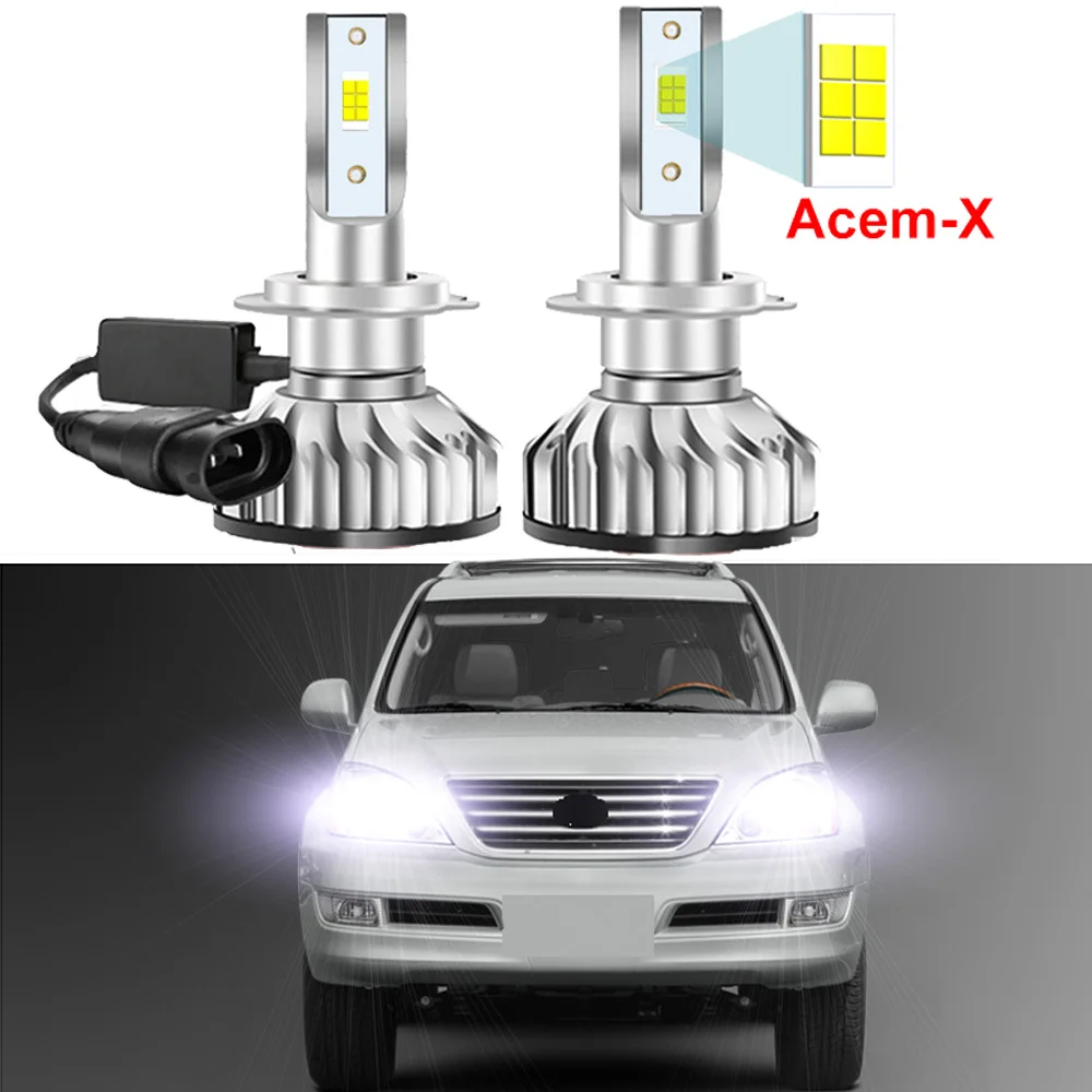 2Pcs Car LED Headlight Bulbs For Lexus GX470 GX 470 2003-2009 (Fit Original halogen bulbs model only) High LOW Beam Canbus