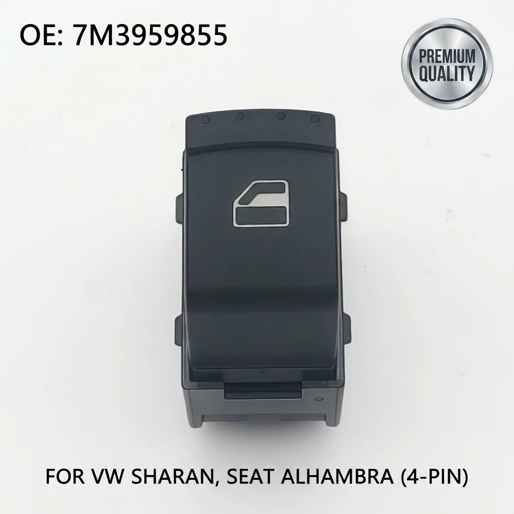 

7M3959855 Passenger Side Single Power Window Control Switch for VW Sharan SEAT Alhambra Ford Galaxy 4-Pin 7M3 959 855