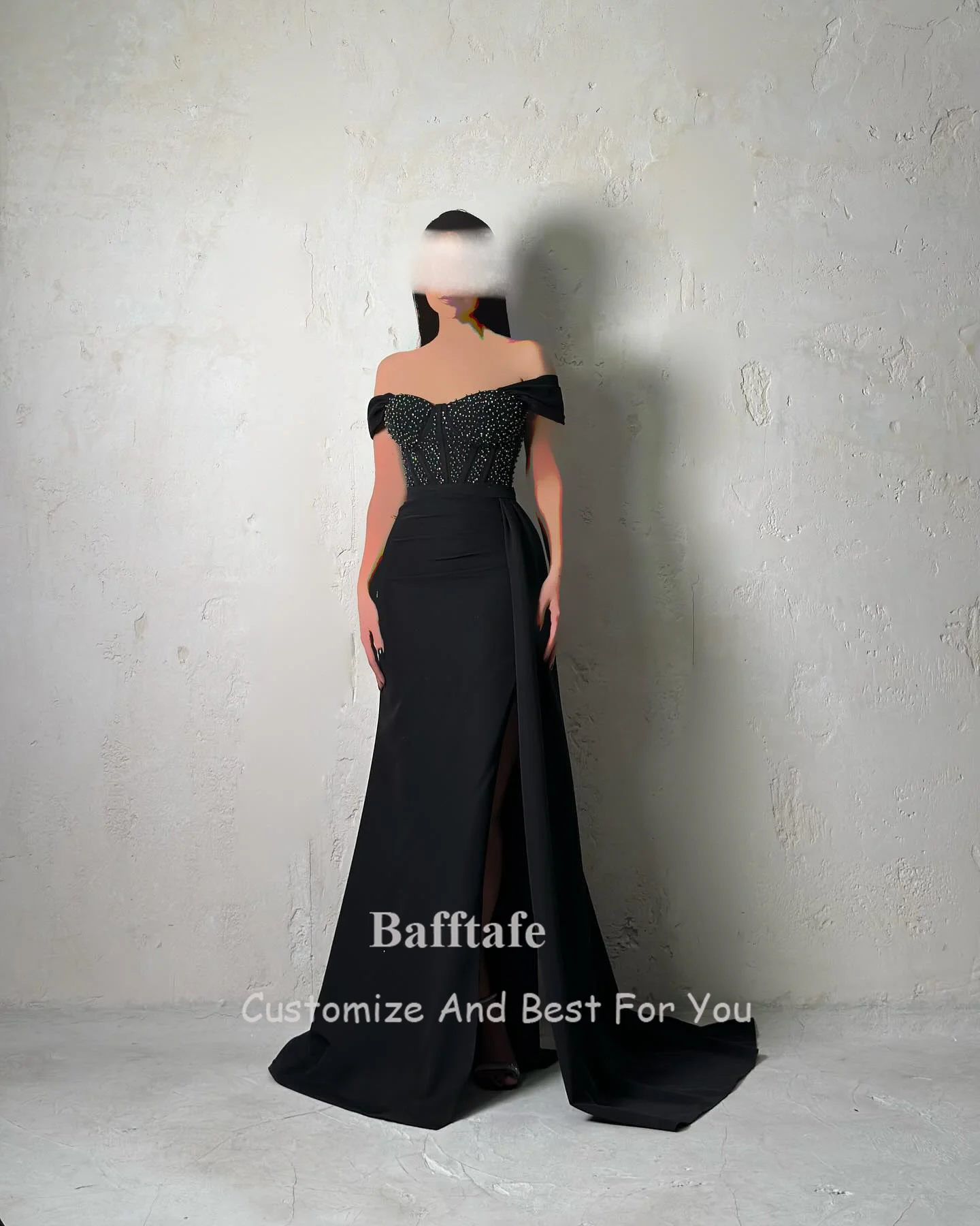 Bafftafe Mermaid Matte Satin Prom Dresses For Women Beaded Evening Dress Formal Special Occasion Party Gowns Customized soirée