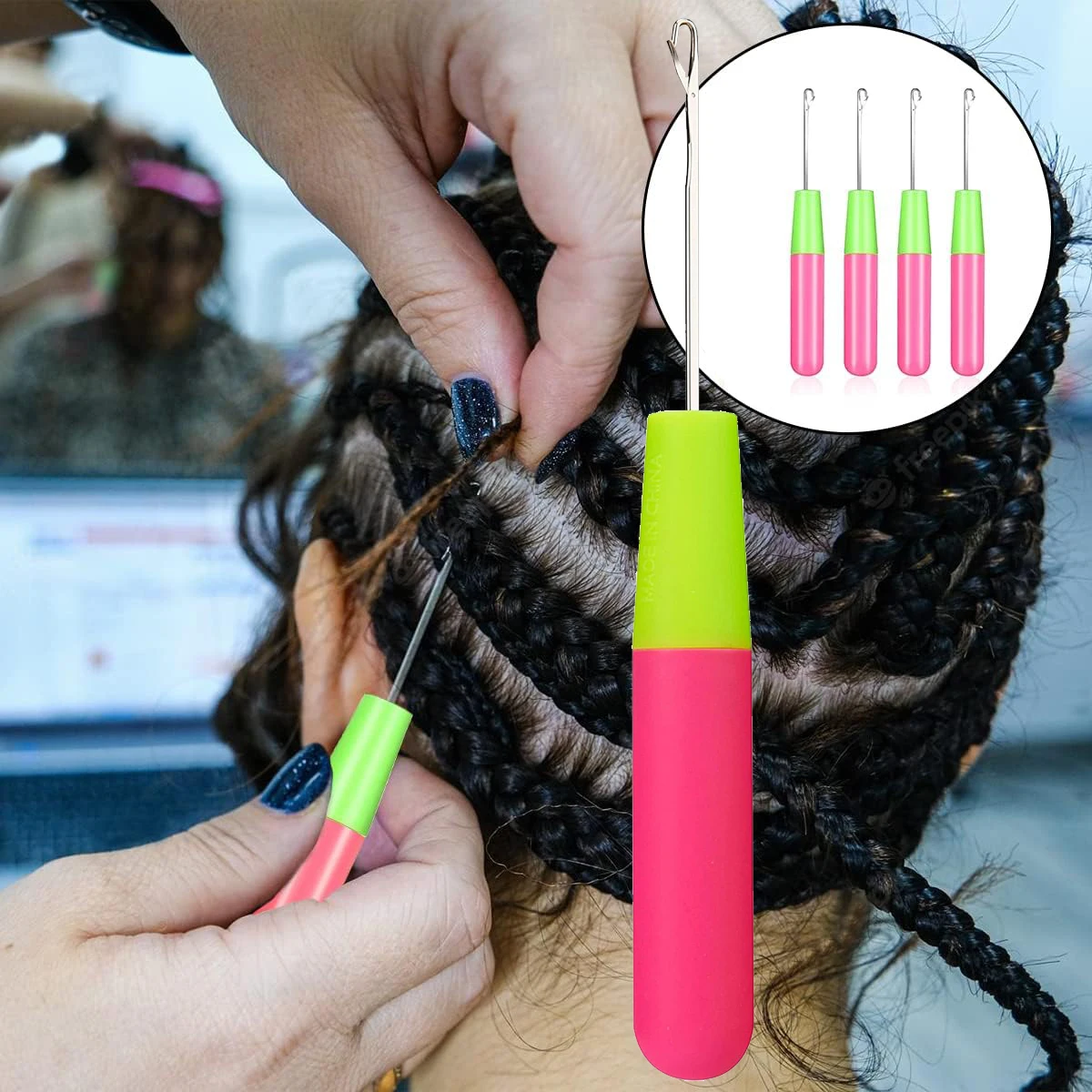 

5Pcs 0.57cm/0.38cm Dreadlock Knitting Hook Crochet Hook Plastic Needle Hair Weaving Crochet Needle Hook