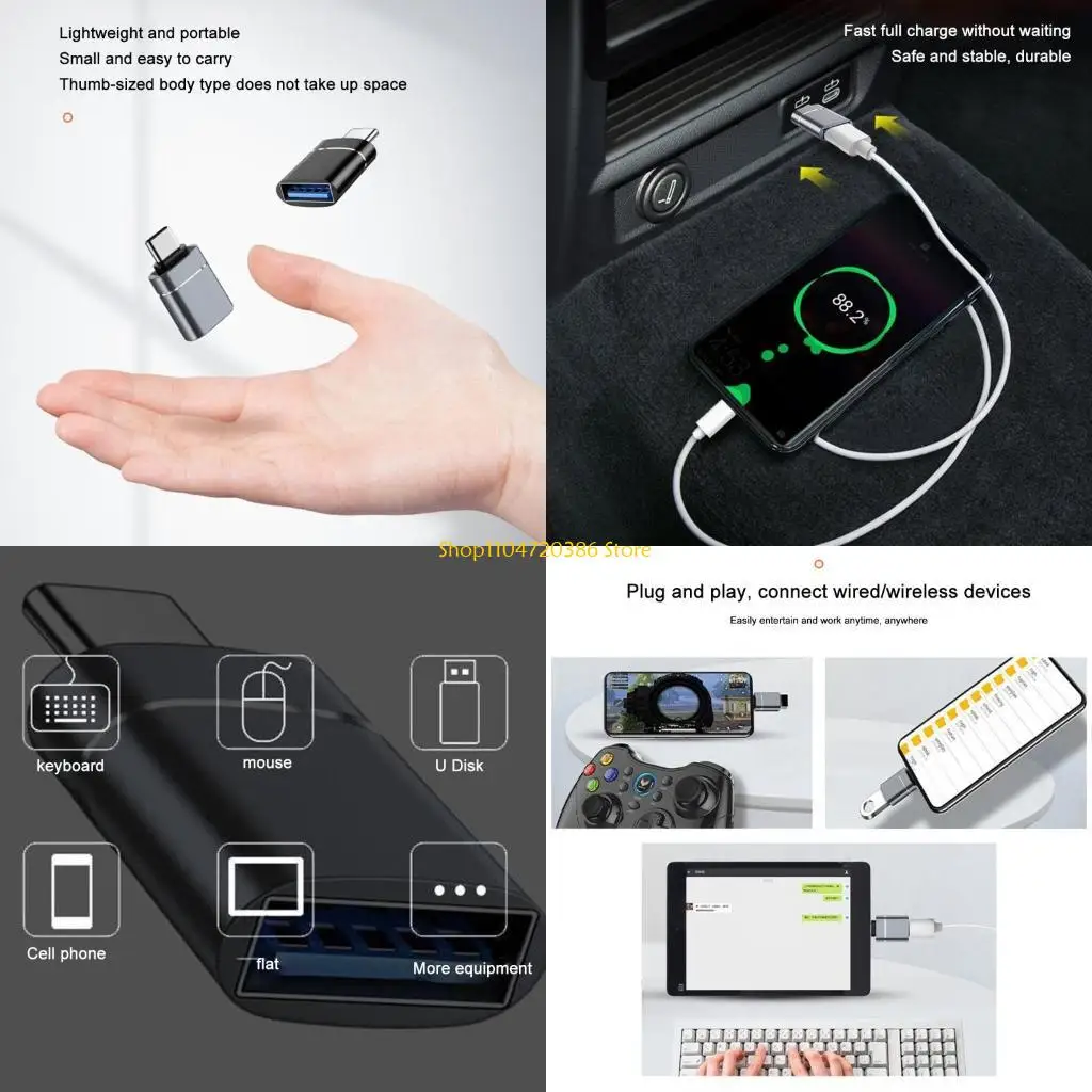 K0EA Safe Adapter Cable for Mobile Phone OTG Type C to USB Adapter Fast Transmission Adapter Cable