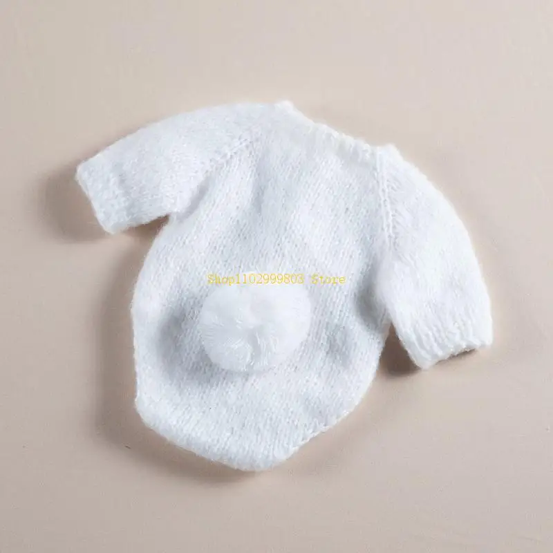 

1 Set Knitted Baby Hat Romper Set Newborn Photography Props Outfit Infants Photo Clothing J0MF