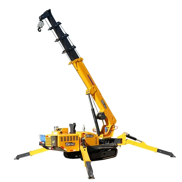 New 5ton Telescopic Spider Crane Miniature Crane Wireless Remote Control Crawler Walking Folding Self-propelled Spider Cranes