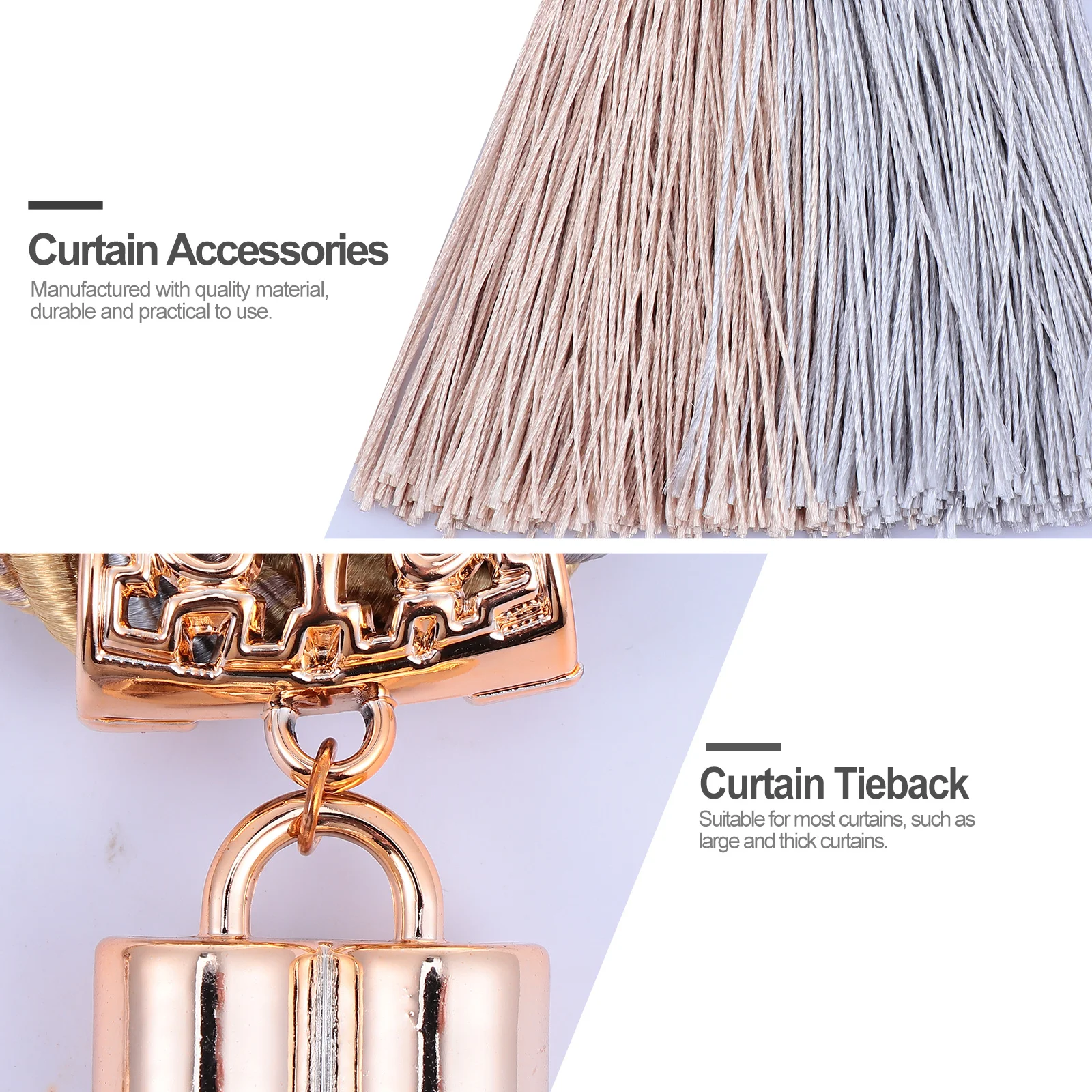 

1Pair Curtain Tieback Creative Hand Woven Tassel Rope Decorative Curtain Strap Holdback for Window Drapes Shower Door Hanging