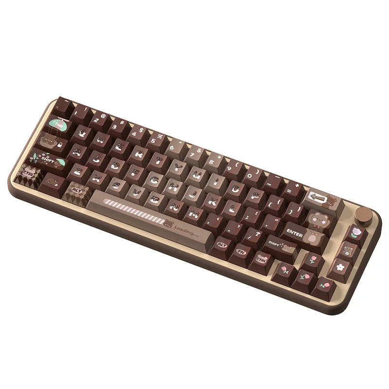 Imagem -05 - Lucky Bear Brown Gradient Keycap Altura de Fábrica Original Material Pbt Sublimado por Calor Bonito Cor Retro 135 158 Key Novo