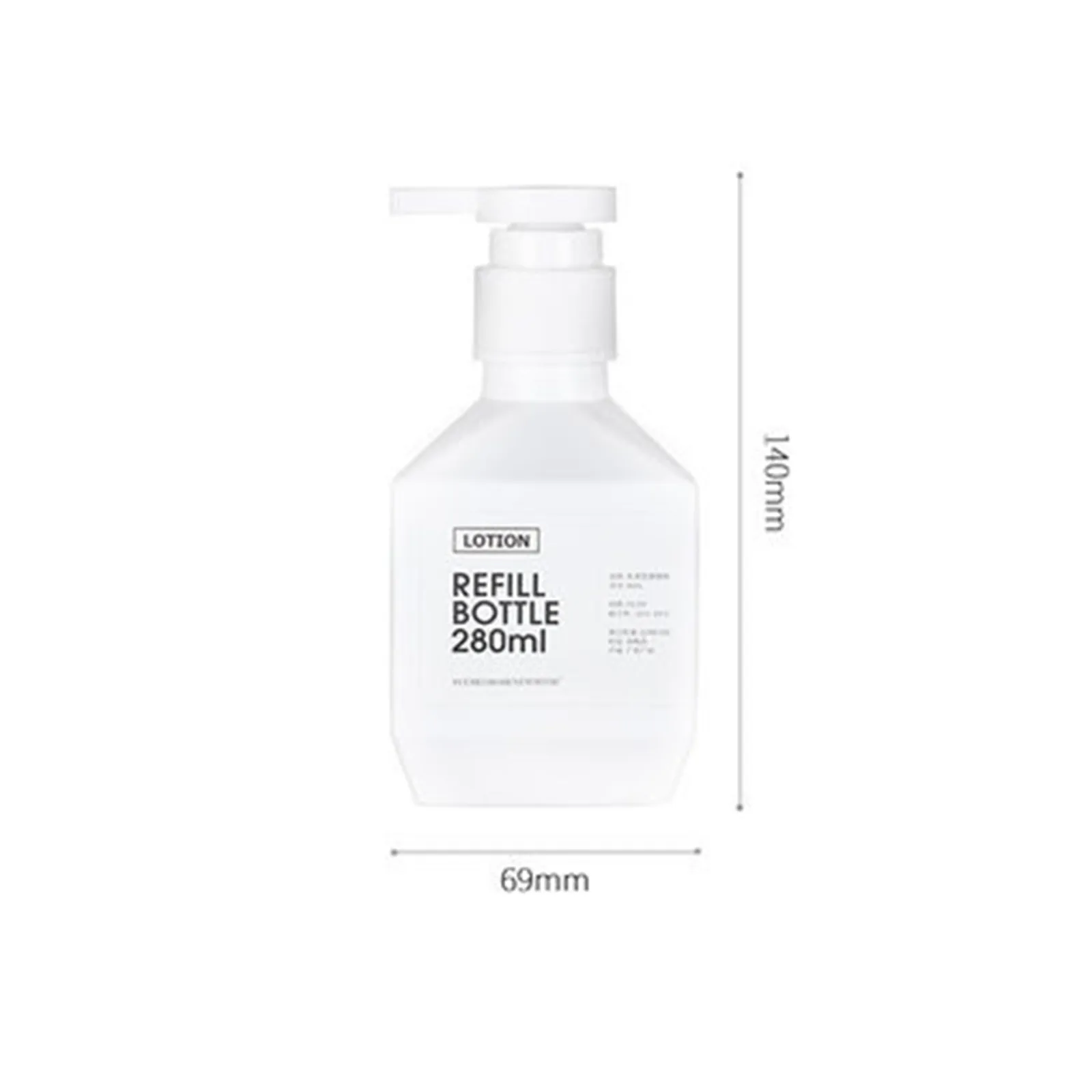 280/400/600ML White Square Shampoo Bottles Refillable Lotion Hand Sanitizer Shower Gel Large Capacity Empty Bottle for Travel