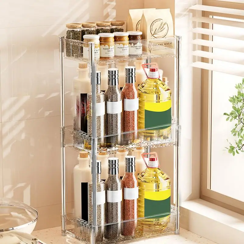 

Kitchen Storage Rack Seasoning Organizer Cabinet Spices Rack High Fence Storage Rack Under Sink Organizers and Storage Under