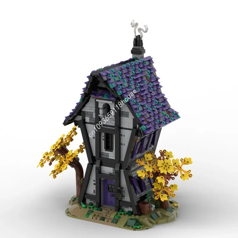 مجموعة بناء منزل الساحرات من 1912 قطعة، هدية عيد الهالوين، هدية عيد الميلاد، هدية فريدة للتصميم الذاتي، مصممة لتعزيز إبداع الأطفال وتعليمهم