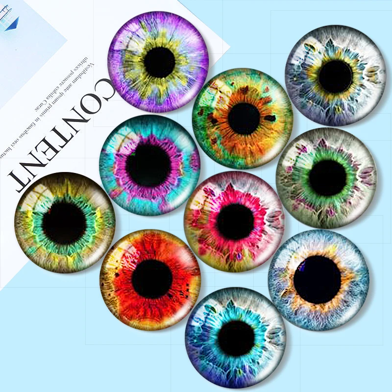 Łatka z klejnotem dla lalek Koła Realistyczne Do biżuterii 12mm/16mm/18mm/25mm Okrągłe zdjęcie szklany kaboszon demo płaski tył Dokonywanie ustaleń