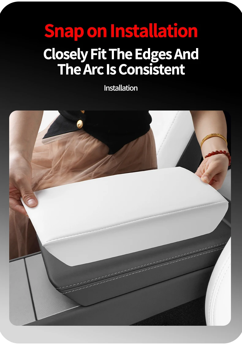 Mittelkonsolen-Armlehnenauflage für Tesla Model 3 Highland / Model Y Juniper ABS Armlehnenbox-Schutzabdeckung Autozubehör – Detail 9