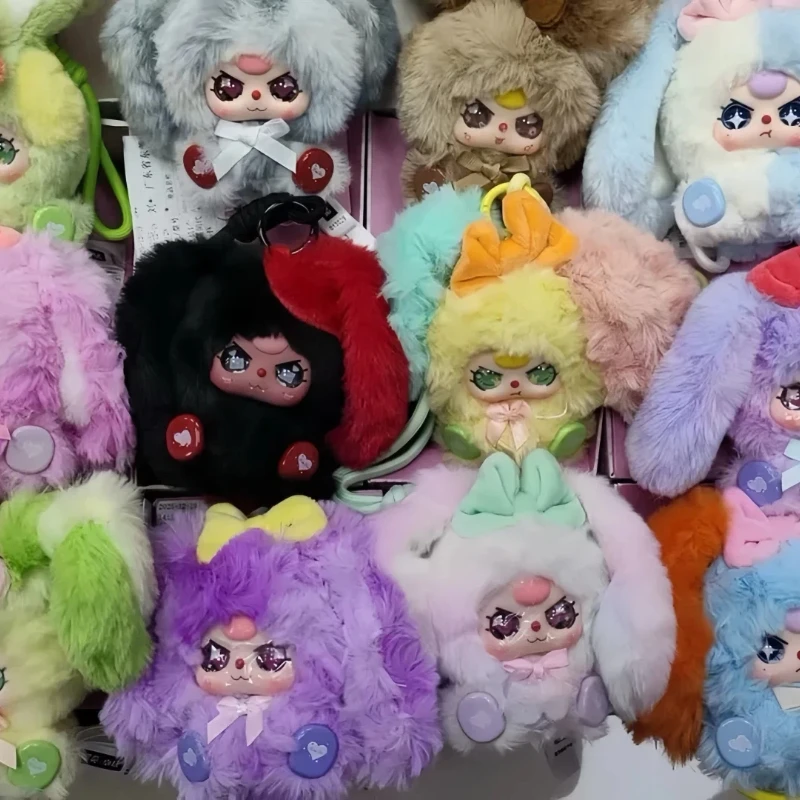 

Подлинный красивый ребенок, три кролика Алисы, город, милый маленький кролик, теплая и милая плюшевая подвеска, слепая коробка, подарок на Новый год