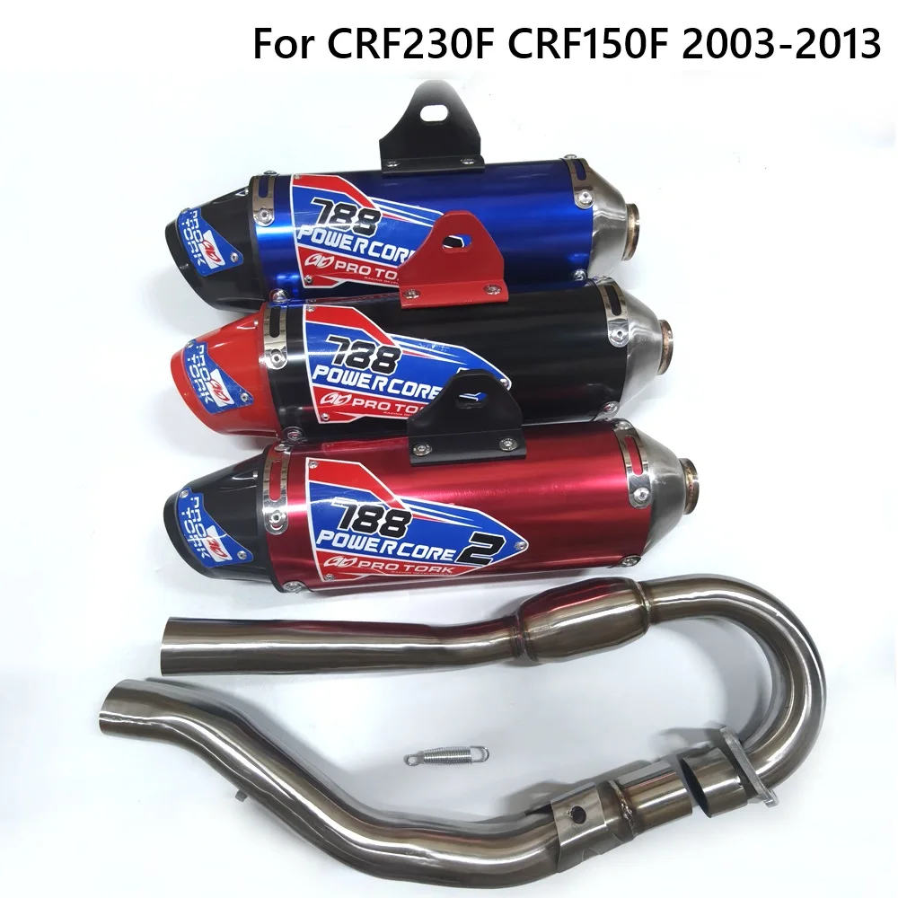 Slip - On CH Motor Motorcycle Pipe Middle&Re Exhaust Muffler Pipe Motorcycle Accessories for CRF230F CRF150F 2003-2013 Hot Sale