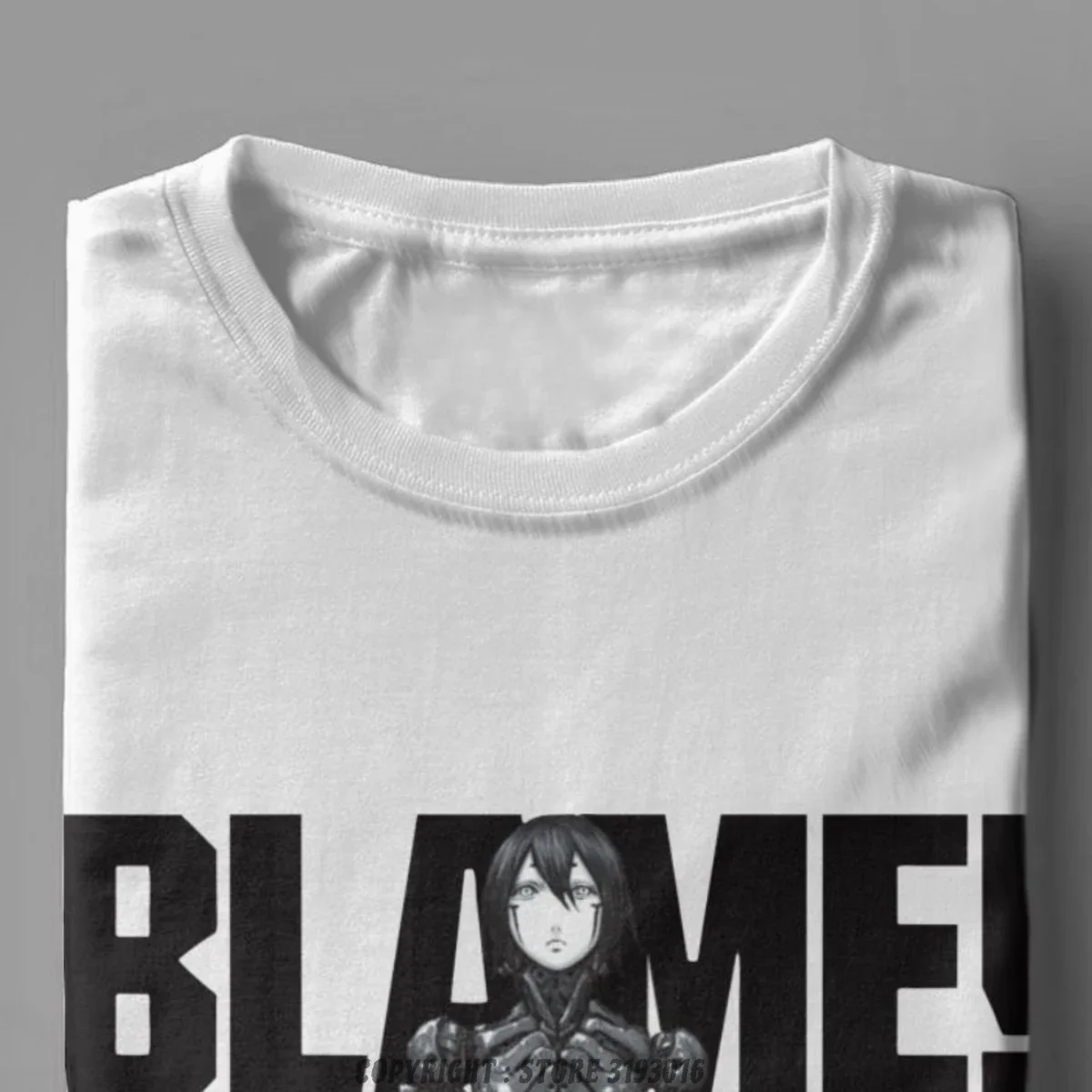 Blame T Shirts Men's Cotton Hipster T-Shirt O Neck Sidonia Manga Heavy Industries Nihei Tsutomu Anime Tops T Shirt Male Camisa