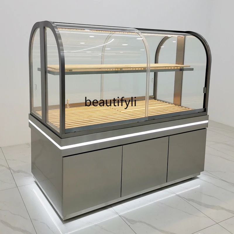 

New Stainless Steel Bread Counter Zhongdao Side Cabinet Cashier Marble Supermarket Display Cabinet