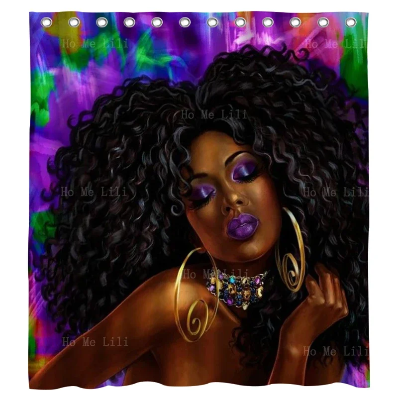 Abstract Mystical The Beauty Of African Black Queen Girl Sexy Women Fantasy Rustic Background Shower Curtain By Ho Me Lili