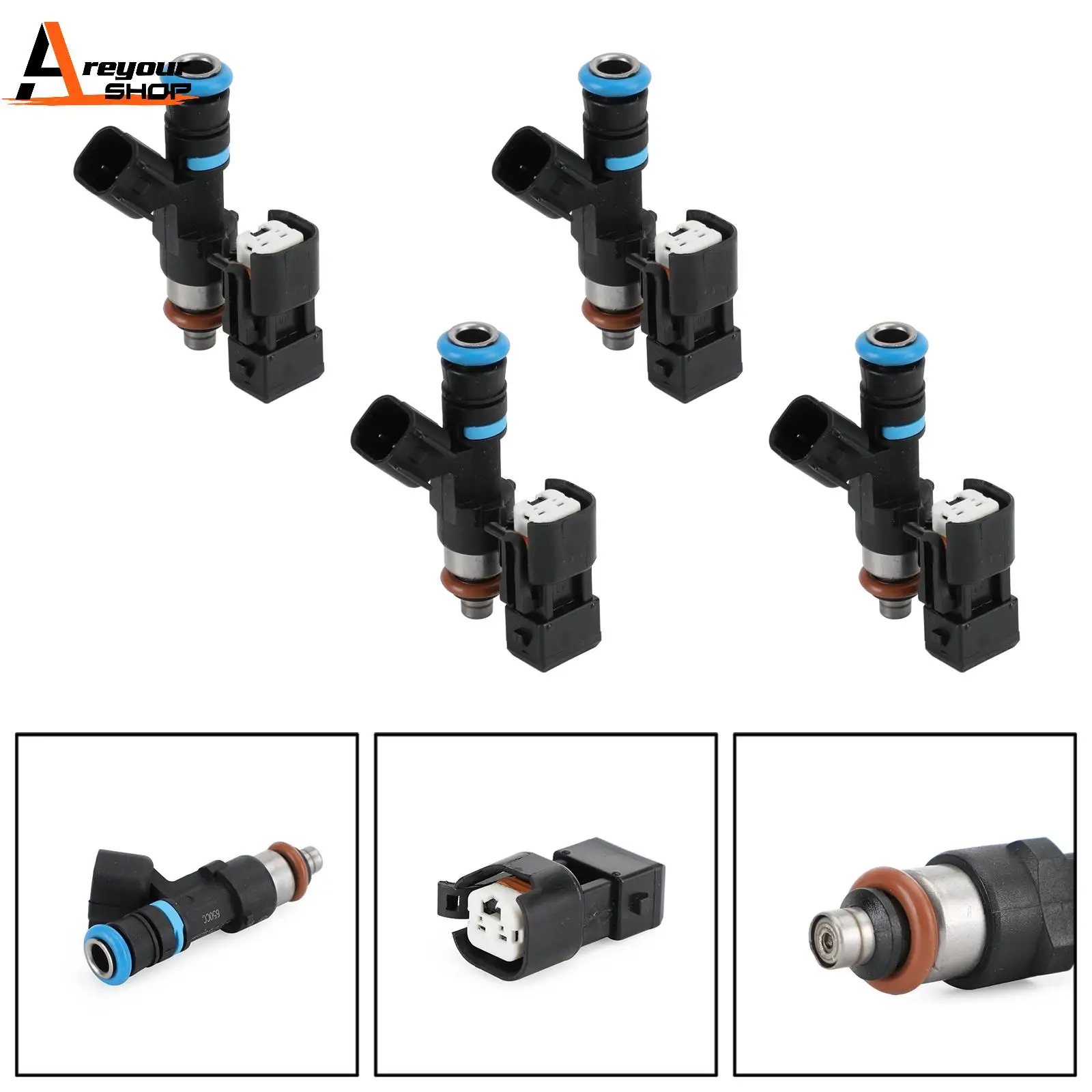 

Areyourshop 4PCS 650CC 62lb EV14 fuel injectors Fit For Audi A4 TT For Golf Jetta Passat 1.8T 0280158117 Car Auto Parts