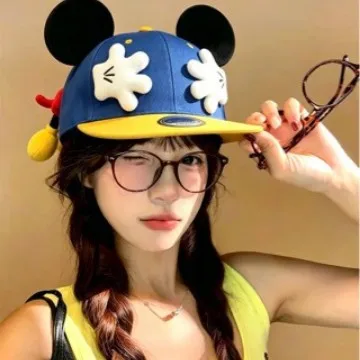Cute Cartoon Mouse Ears Baseball Cap Girls Outdoor Fashion Duckbill Hat Y2K Hip Hop Sunscreen Sunshade Trendy Caps